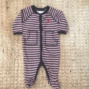 Ralph Lauren Baby Striped Footie Jumpsuit/Overall